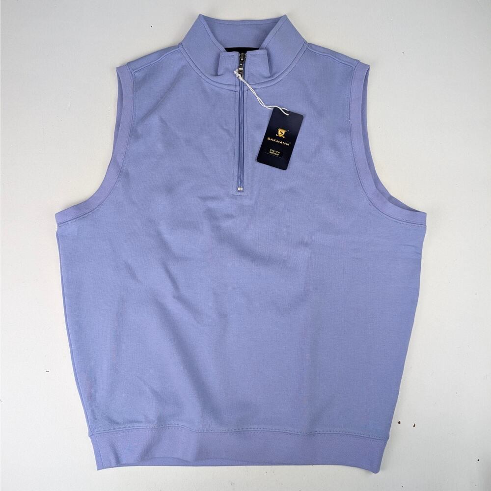 Sakmann Men's Medium Purple 1/4 Zip Golf Vest - New